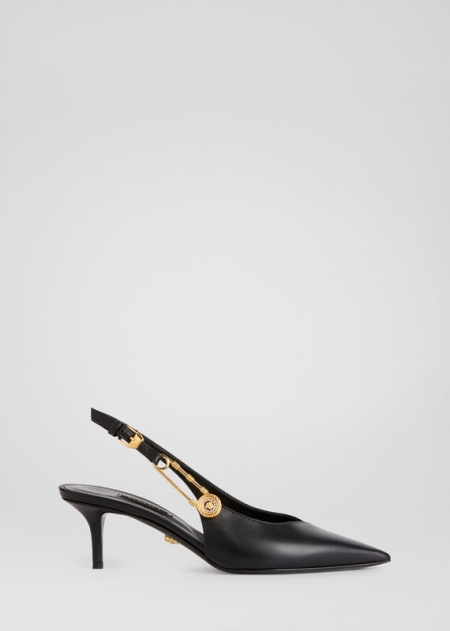 Pantofi Cu Toc Versace Safety Pin Mid-Heel Dama | WIQBJCV-72